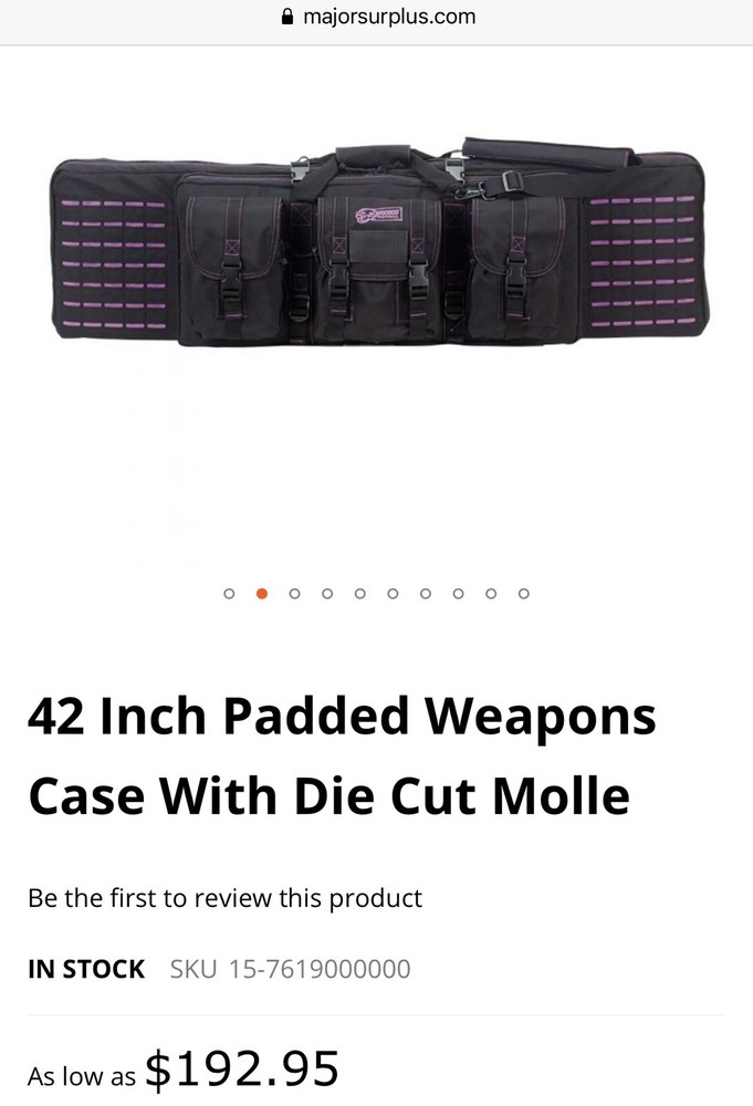 42 padded Voodoo weapons case with die cut molle