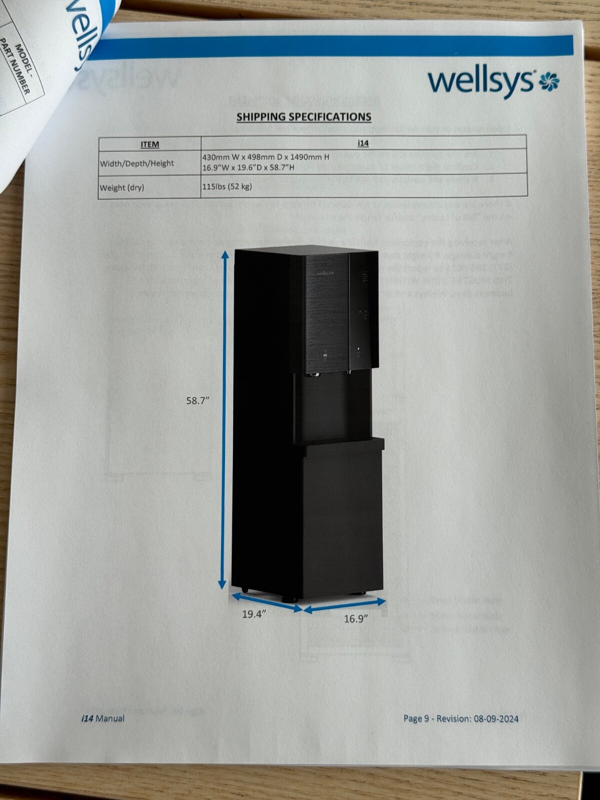 Wellsys i14 Touchless Hot Cold Ambient Water & Ice Dispenser Holds 13.2 lb Ice