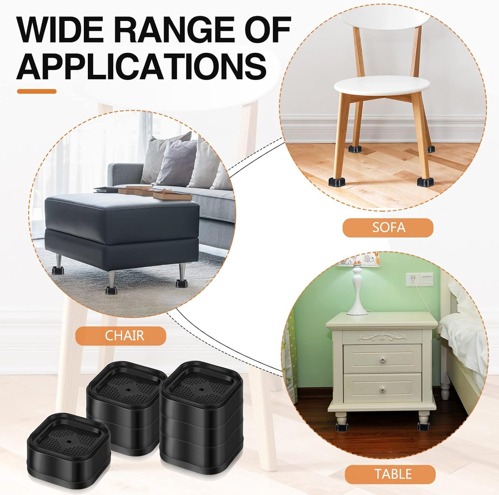 Furniture Risers Adjustable Bed Risers Desk Leg Risers 1.38" Stackable Heavy Dut