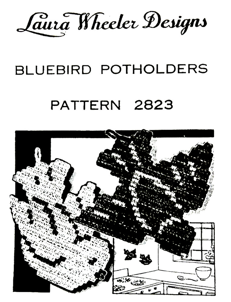 BlueBird Potholder Pattern 2823 (Reprint)