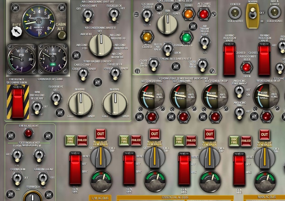 C130 HERCULES COCKPIT instrument panel CDkit