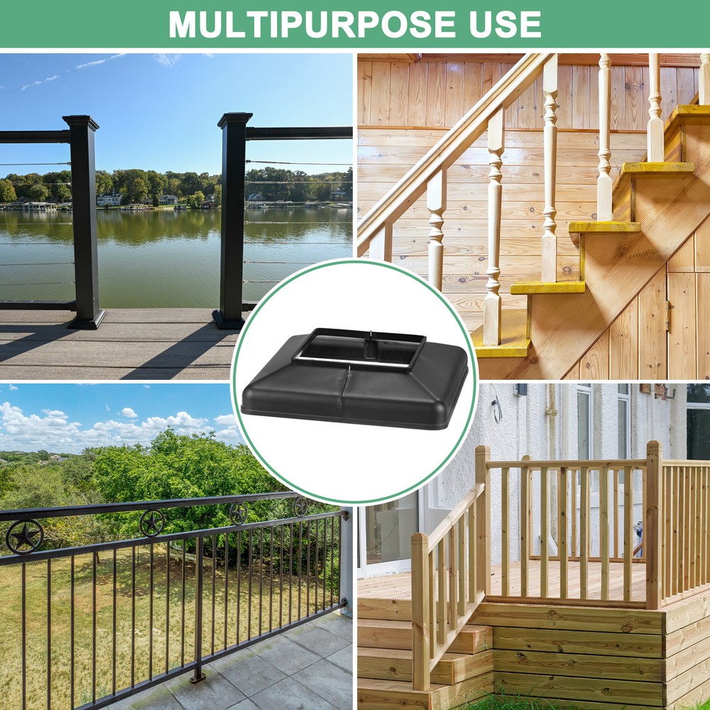 8-Pack Post Base Cover, Internal 1.57"x 1.57" Post Skirt Split Type for Railing