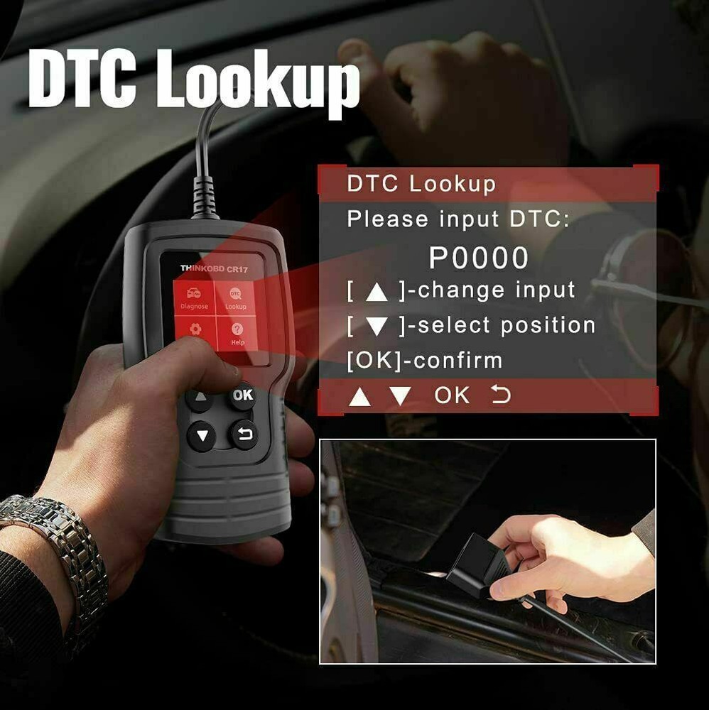 THINKOBD CR17 OBD2 Scanner OBD Code Reader Diagnostic Tool Check Engine Fault US