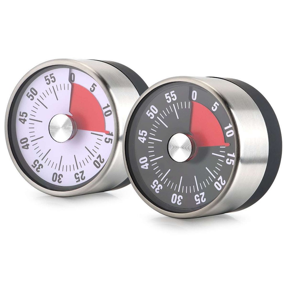 Mechanical Kitchen Timer 60min Countdown Cooking Reminder Visual Magnetic Alarm