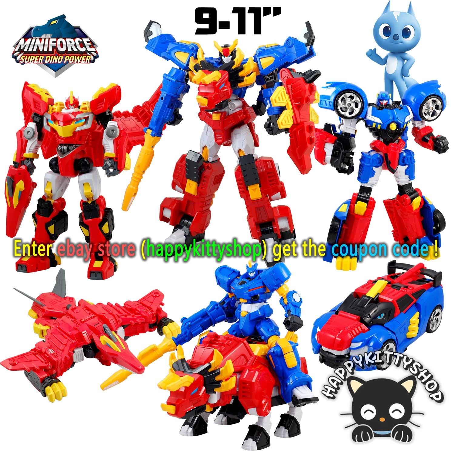 Kids Toy MiniForce Super Dino Power TYRANNO THUNDER Robot Car Bot Model Figure