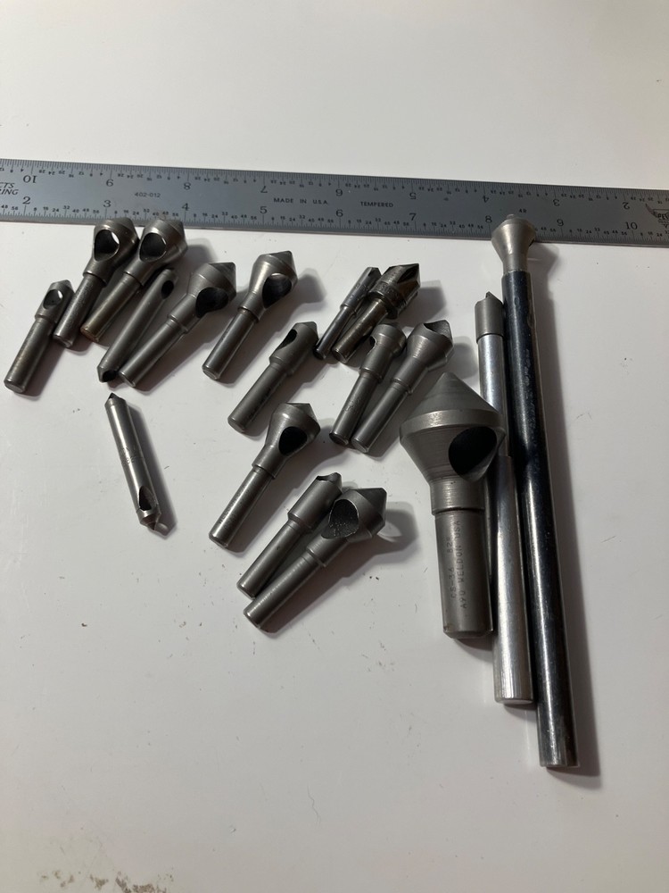 Weldon 16 pc Lot 82, 90, And 100 Degree Countersinks Deburring Tools