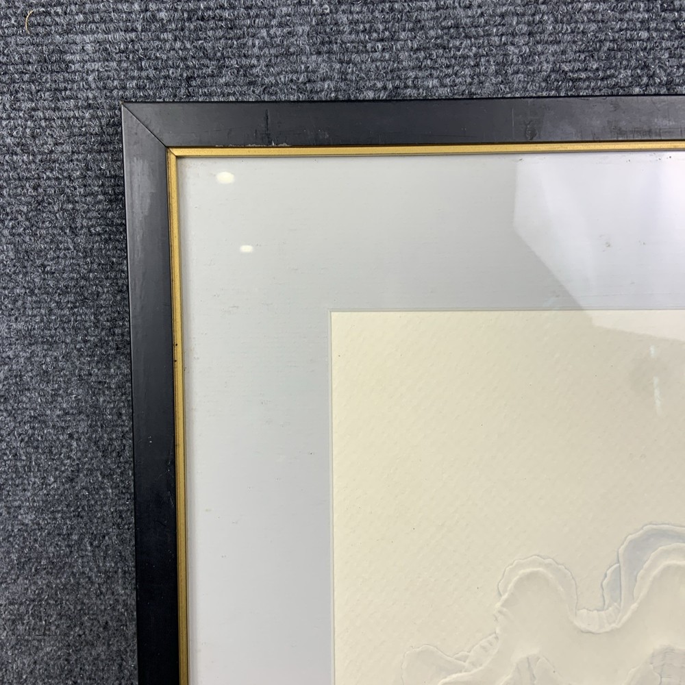 Suzanne Thomas Framed Tridaena Squamosa I Embossed Shell Signed Artist’s Proof