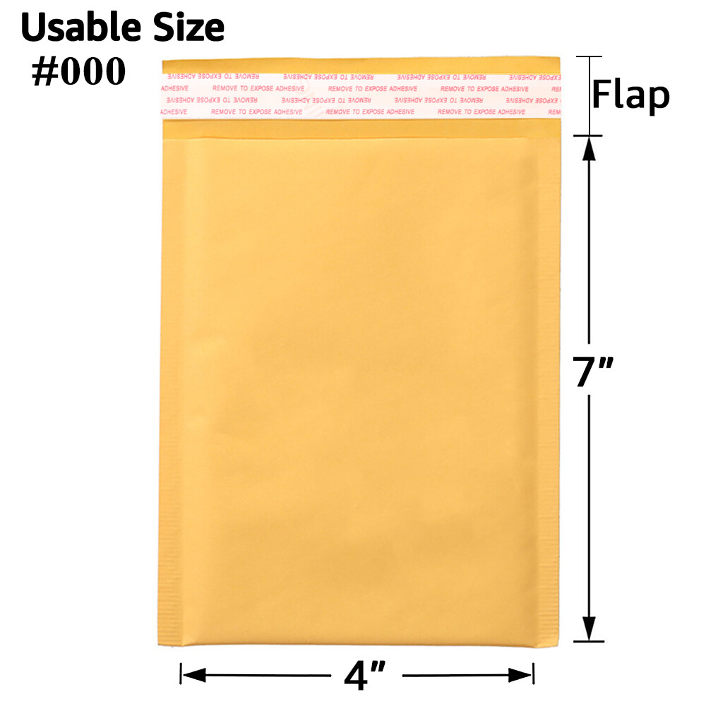 25/50/100/200/500 Kraft Bubble Mailers Padded Envelope Shipping Bags All Size US