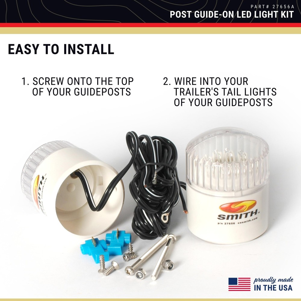 CE Smith 27656A Boat Trailer Post Guide-On LED Light Kit Durable