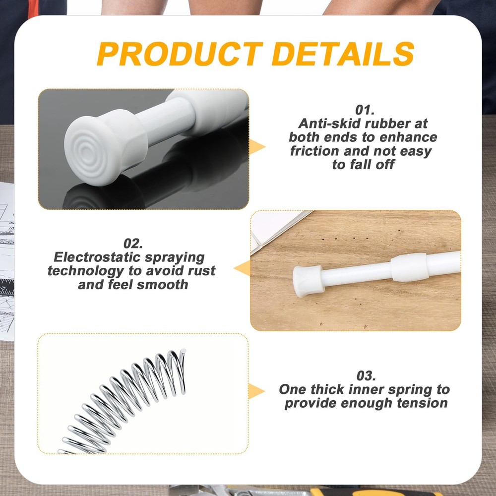 4pcs Adjustable Window Security Bars White 11.8 19.7