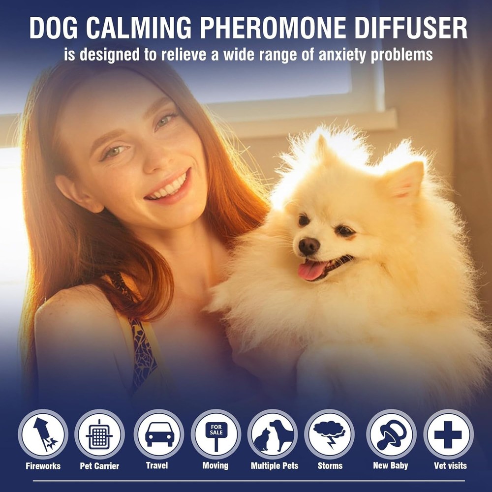 Dog Calming Pheromones Diffuser 6 in 1 Kit Appeasing Pheromone Diffuser to Ca...