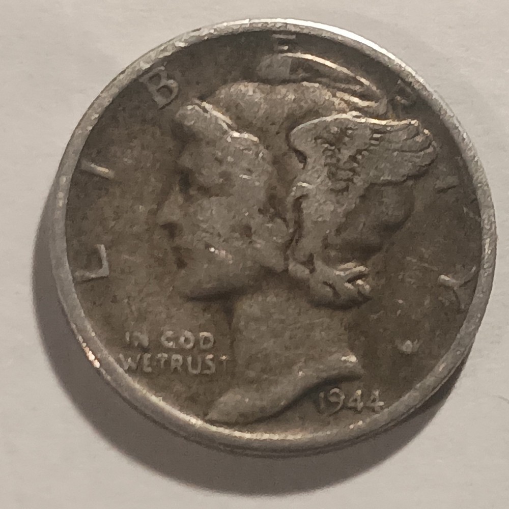 1944 Mercury Dime, Minting Error  Has In Cod We Trust,