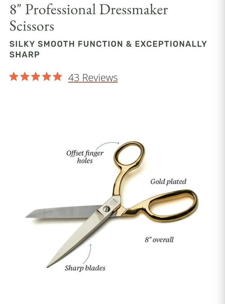 8" Professional Dressmaker Scissorssilky smooth function & exceptionally sharp