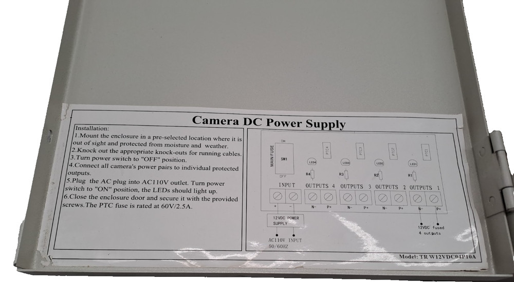CAMERA DC POWE SUPPLY TRW12VDC04P10A