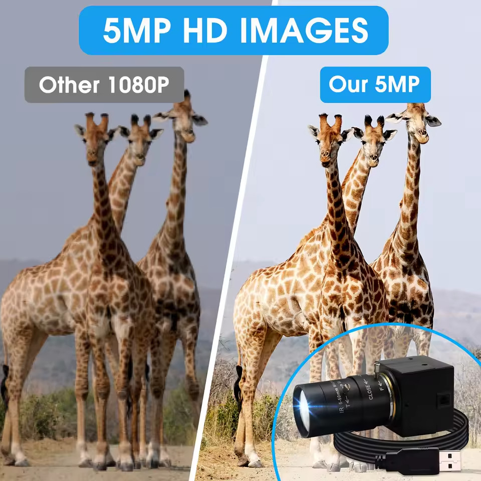 ELP Varifocal USB Camera Module 5.0 Megapixel USB Webcam Camera