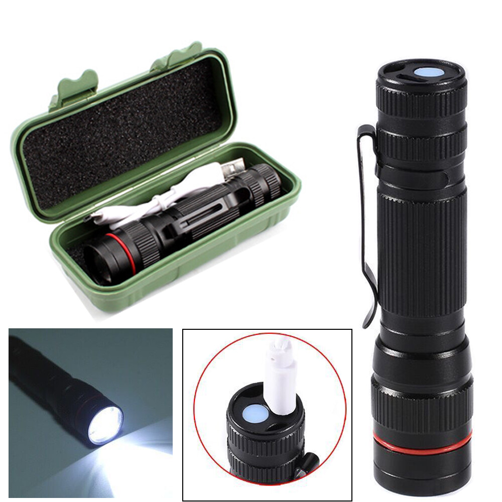 35000000 lumens Small LED Mini Flashlight Pocket Super Bright Torch Rechargeable