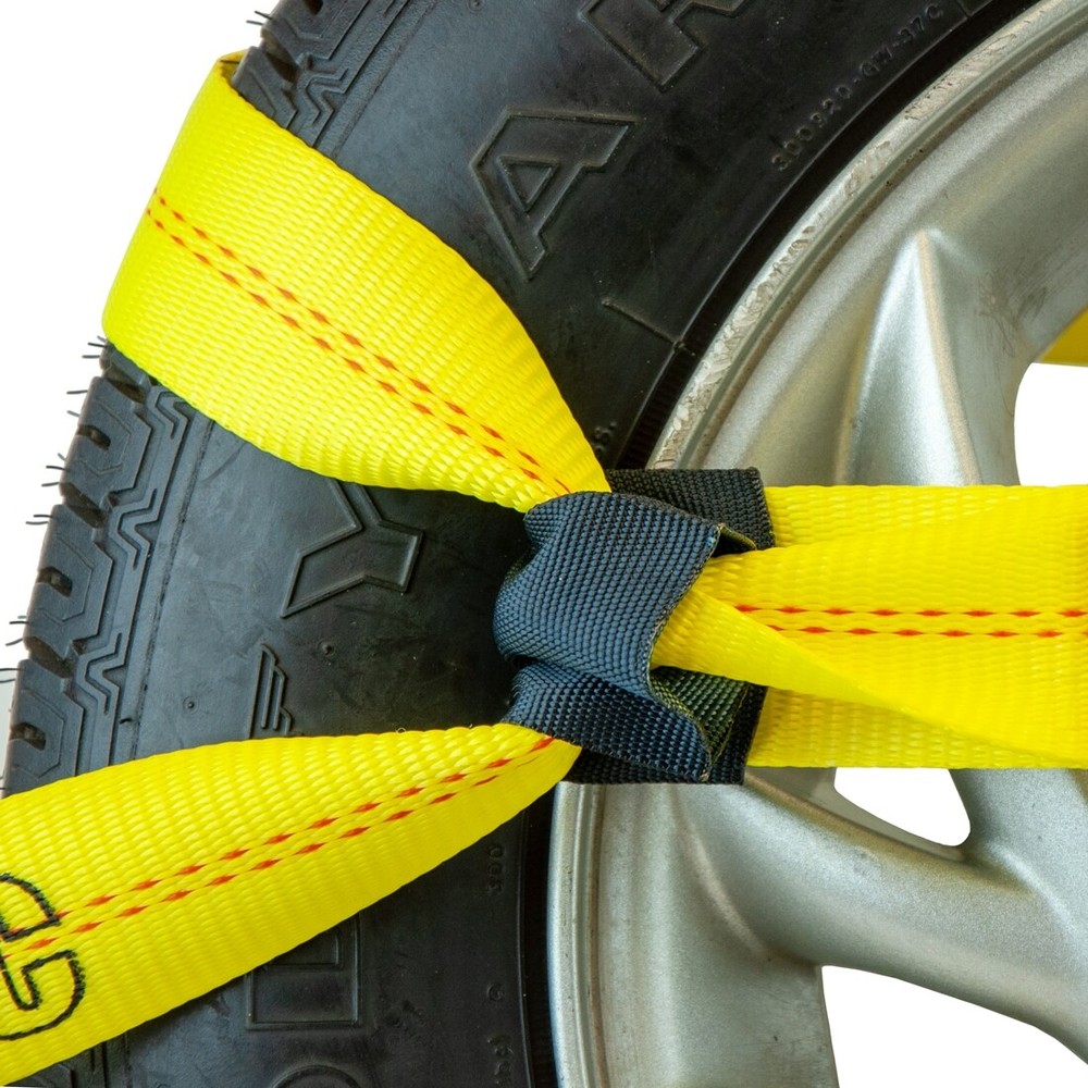 VULCAN 8-Point Roll Back Car Tie Down Kit - Snap Hooks On Both Ends, 4 Pack