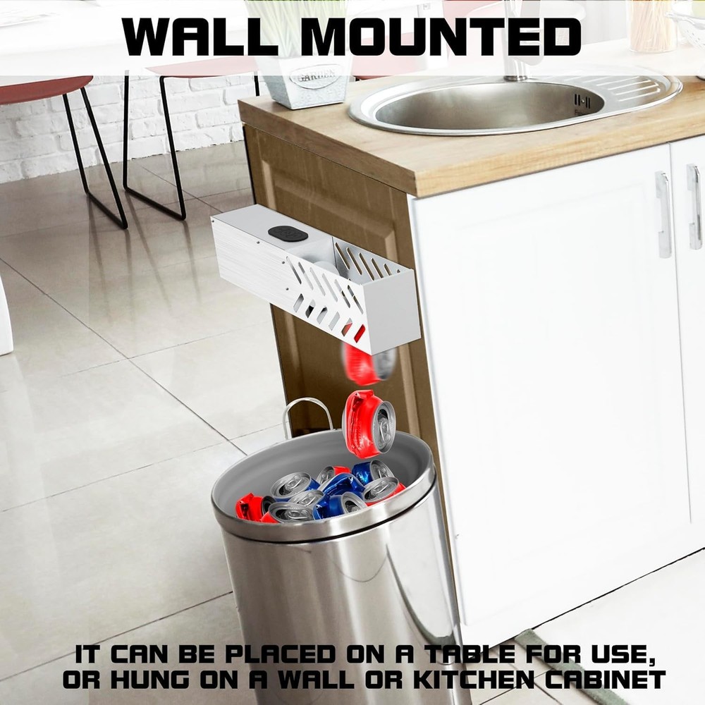 Can Crusher, Automatic Can Crushers for Recycling Wall Mounted, Can Trash Com...