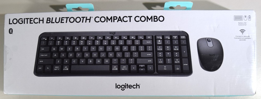 Logitech BLUETOOTH Black Compact Combo Wireless Keyboard & Mouse 920-013507 NEW