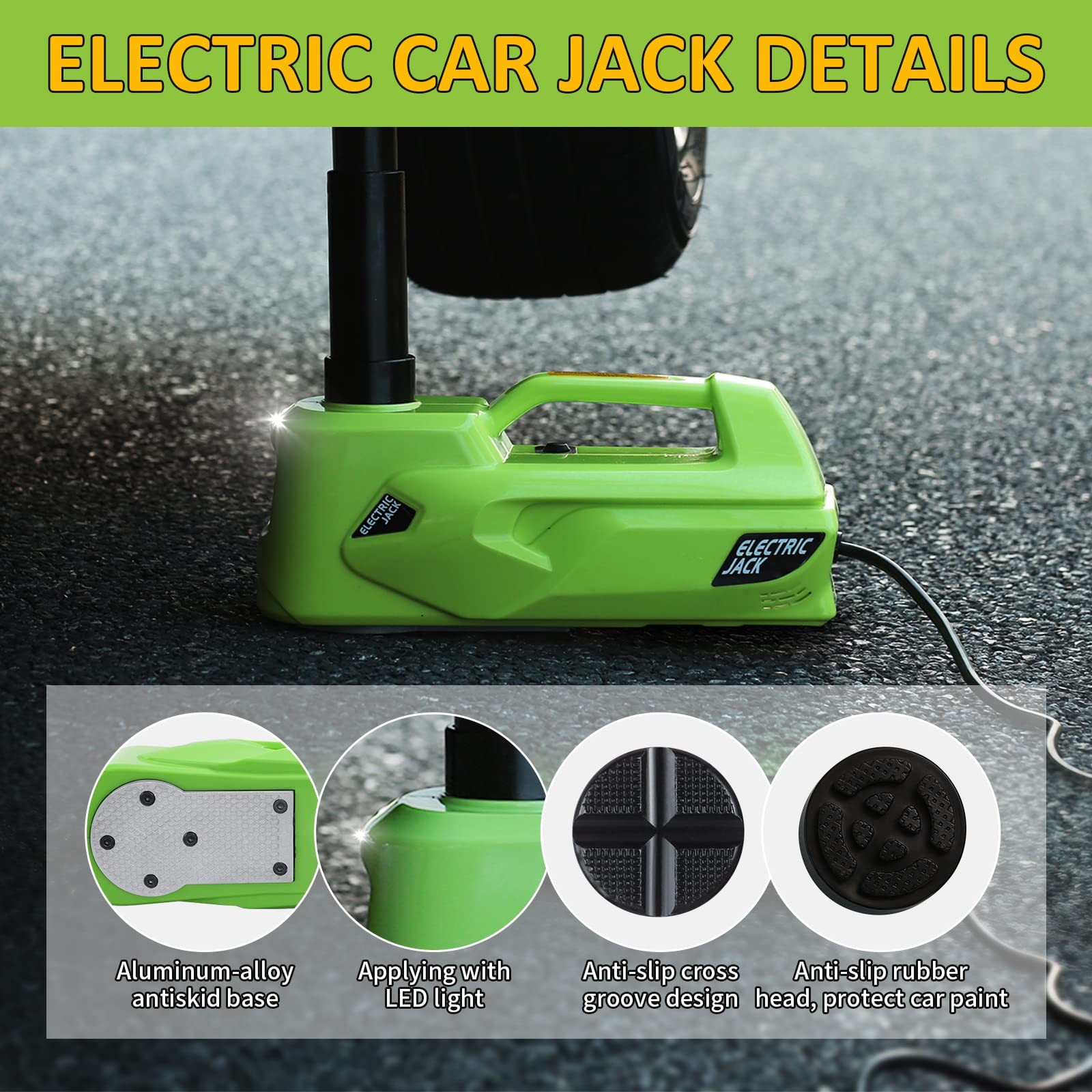 Gato Hidraulico Electrico 12V 5 Toneladas Elevador Hidráulico Para Carro Autos