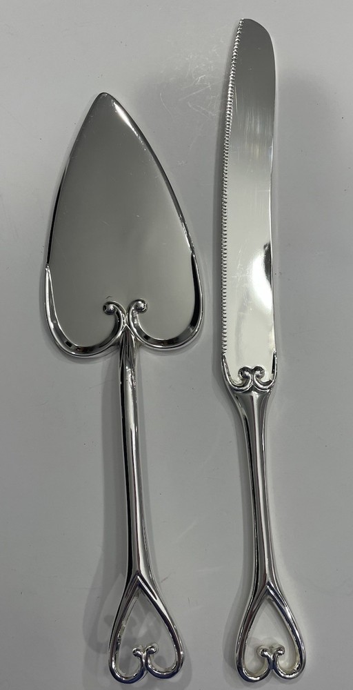 Wedding Cake Knife and Server Set Silver Plated