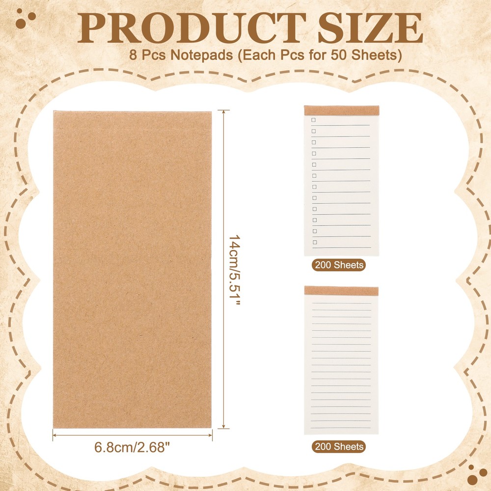 8 Pcs Small Notepads Portable Field Notes for Work Office,Grid/Planner
