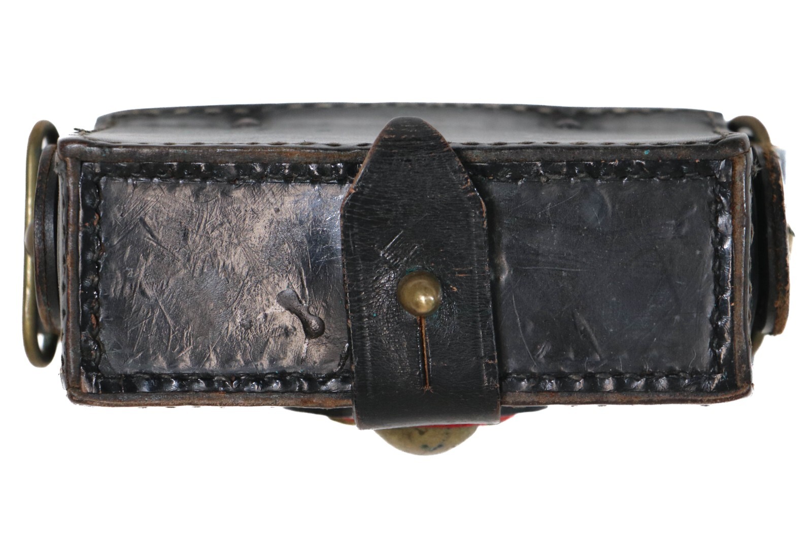 Italian Carabinieri Leather Cartridge AMMO Pouch Carcano w Leather Sling WWII