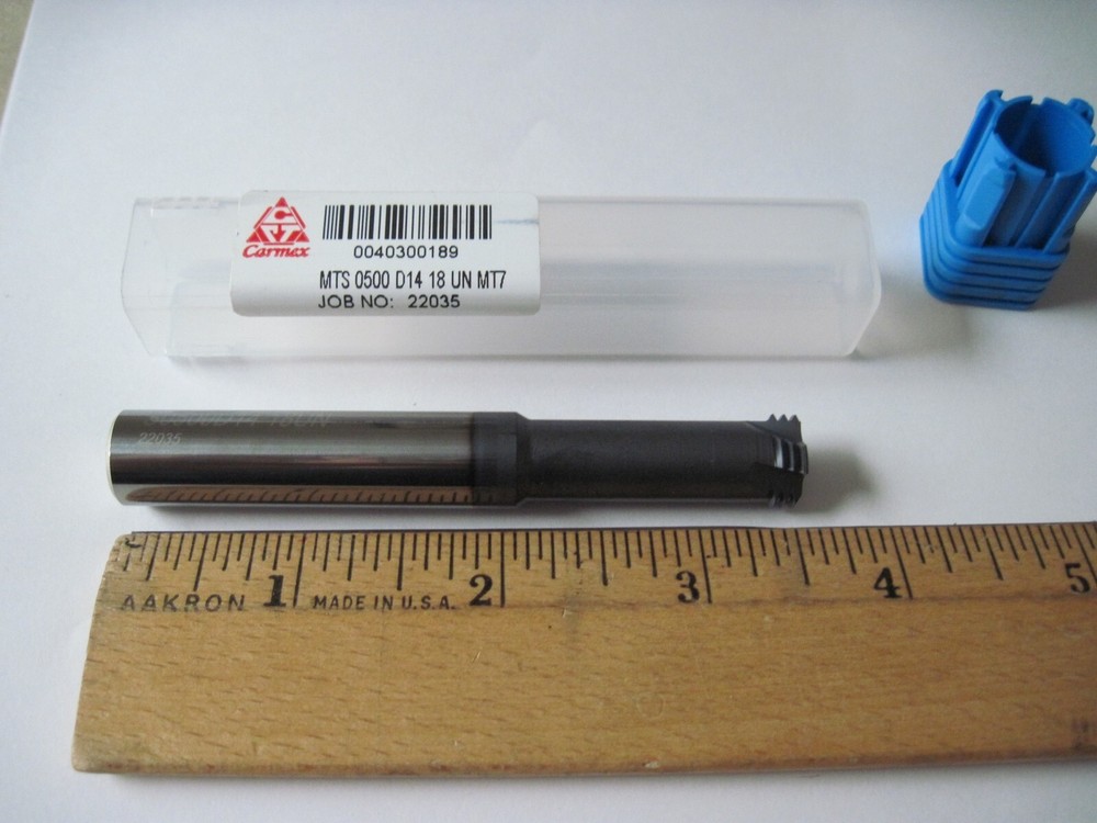 Carmex MTS 0500 D14 18 UN MT7 Solid Carbide Thread Mill 1/2-18