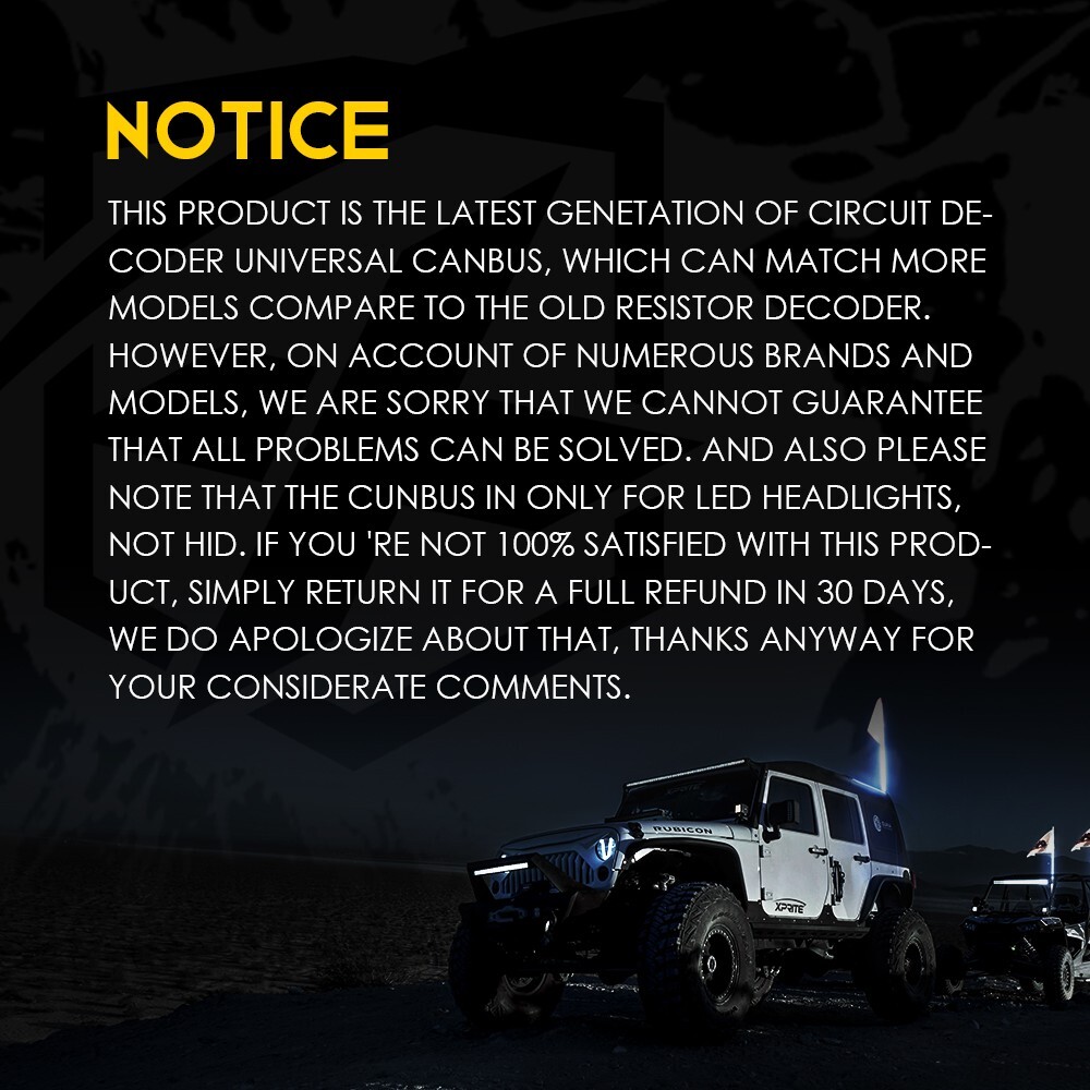 2X HB5 9007 Headlight Canbus Anti Flicker Error Free Resistor Canceller Decoder