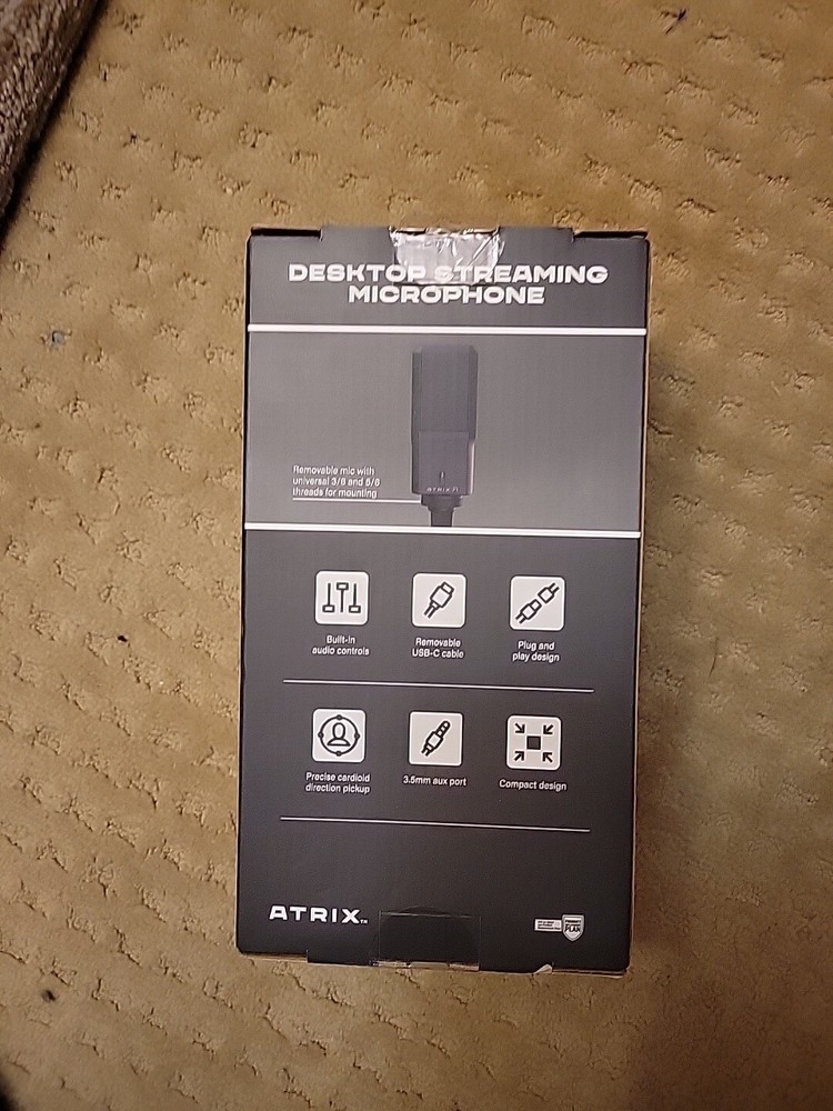 Atrix Desktop Streaming Microphone - Metal Stand - Sealed
