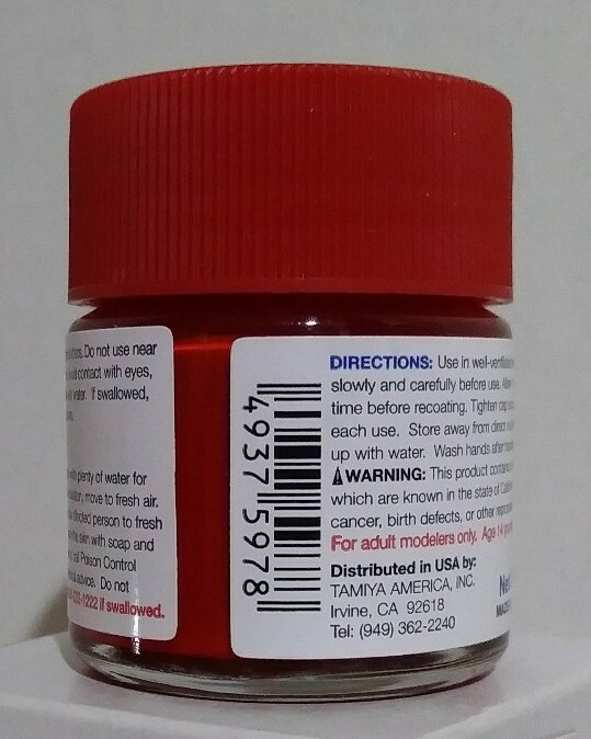 Tamiya acrylic paint X-7 Red, 23ml.