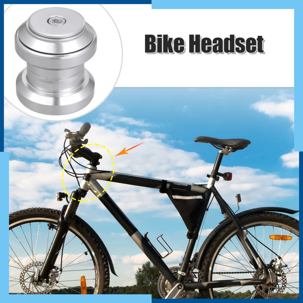 Universal Pack (1) 34mm 1-1/8" Threadless Bicycle Headset Combo Silver Tone