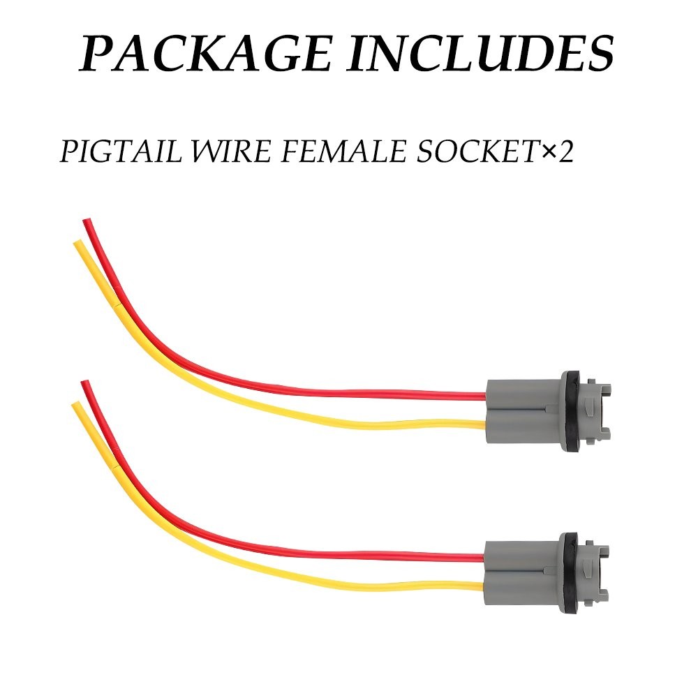 Universal Wire Pigtail Female Socket 194 PGS T10 Front Side Marker Light Plug B