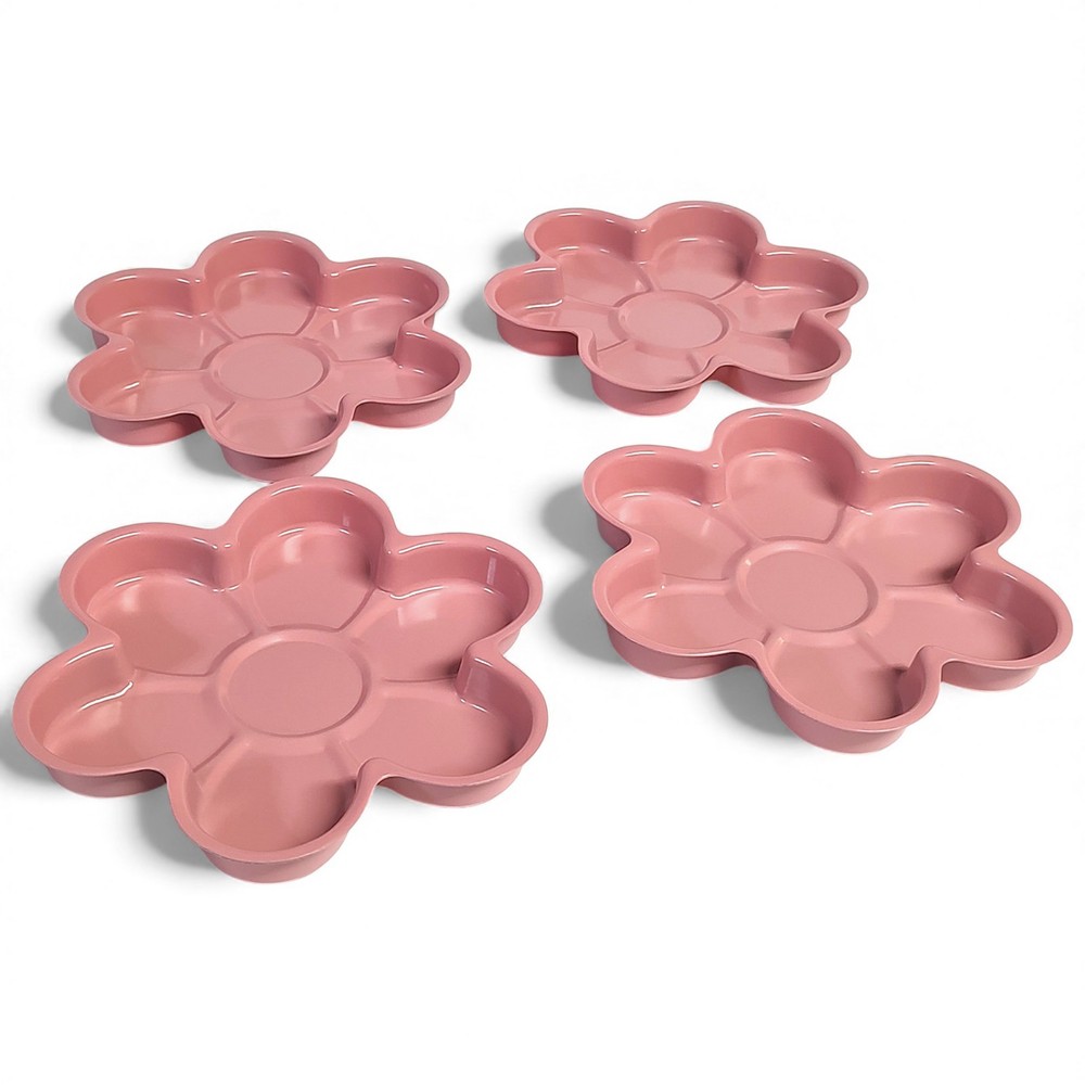 4pc Celebrate It Pink Bakeware Flower Cake Pans