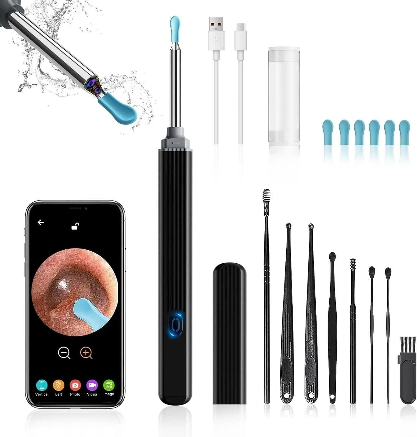 Ear wax remover with HD camera for iOS and Android or iPad and smartphones