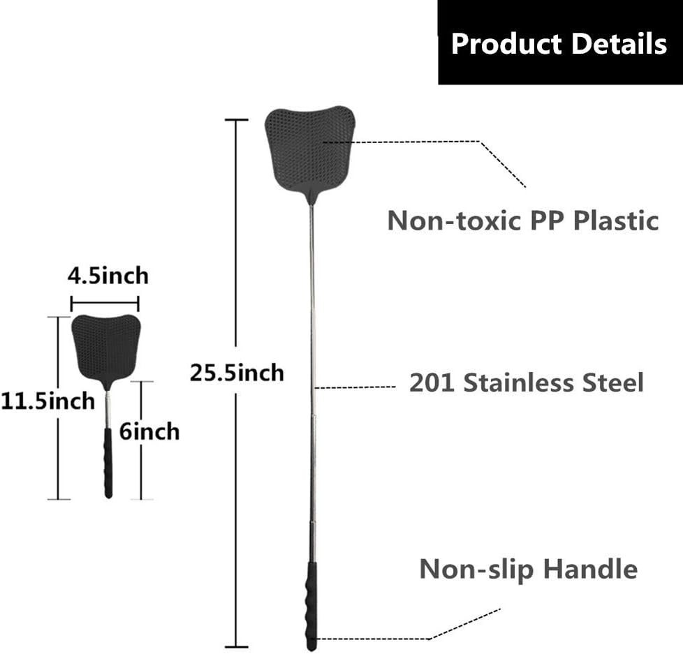 Plastic Fly Swatter with Stainless Steel Extendable Handle – 2