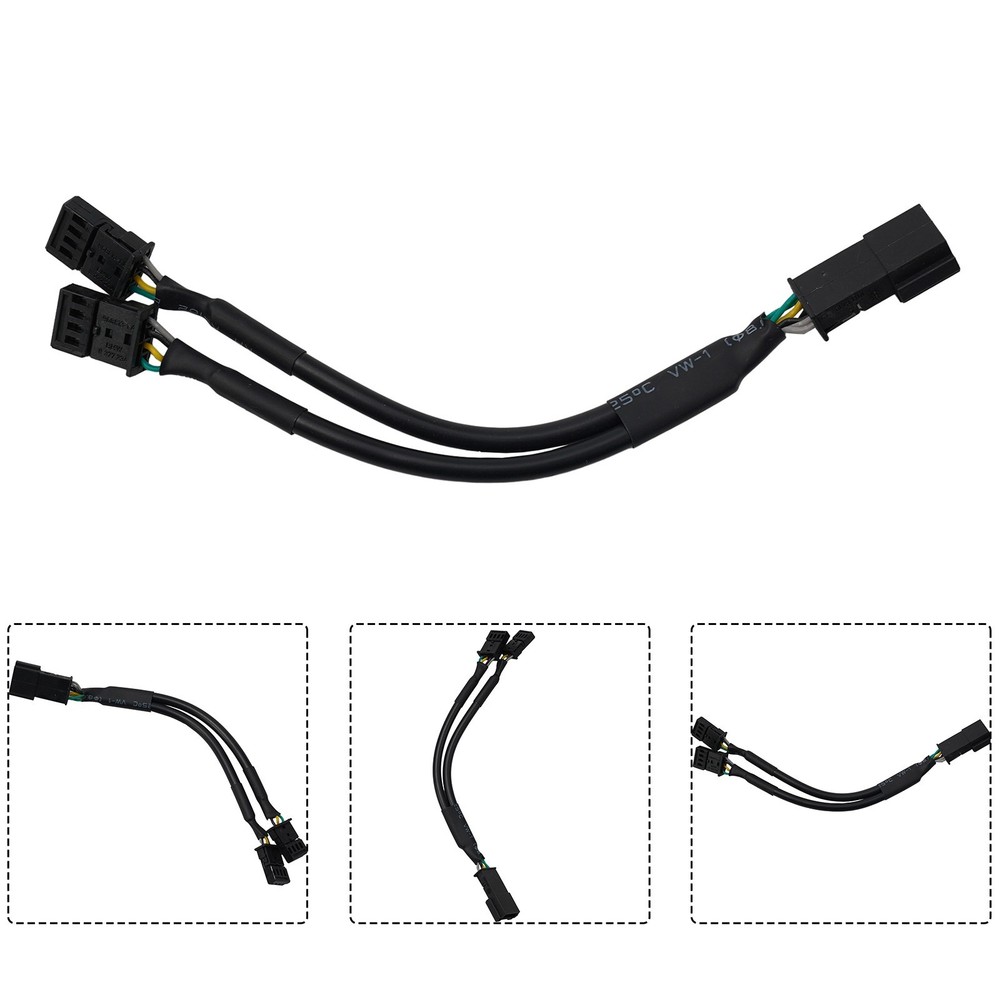 ECU Y Splitter Cable Adapter 15cm Length Black Cable Adapter Controller