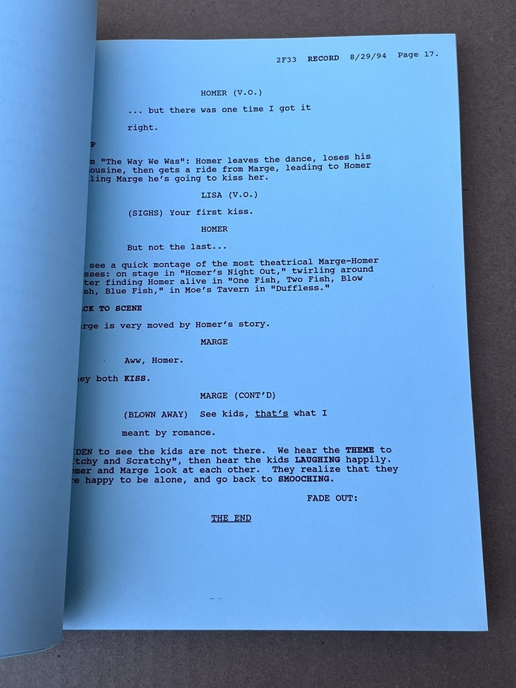 1994 The Simpsons Original Production Script Another Simpson Clip Show TV S6 E3