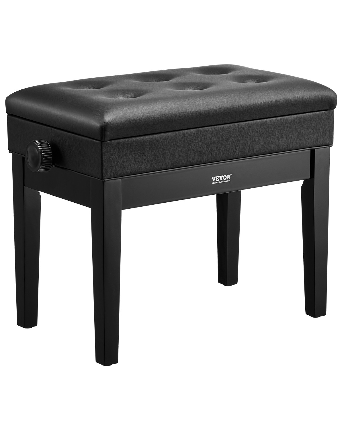 VEVOR Adjustable Piano Keyboard Bench Storage Padded Seat Wooden Vanity