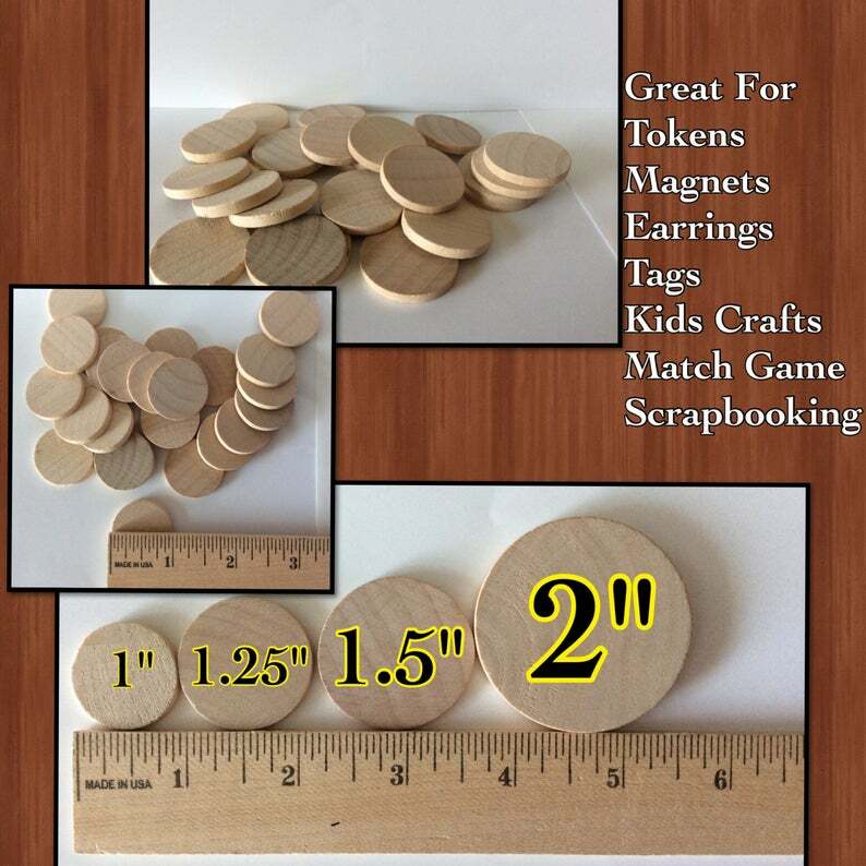 1-Wooden Circles Various Sizes Wood Circle Cutouts Wooden Circles Wood Disc Coin