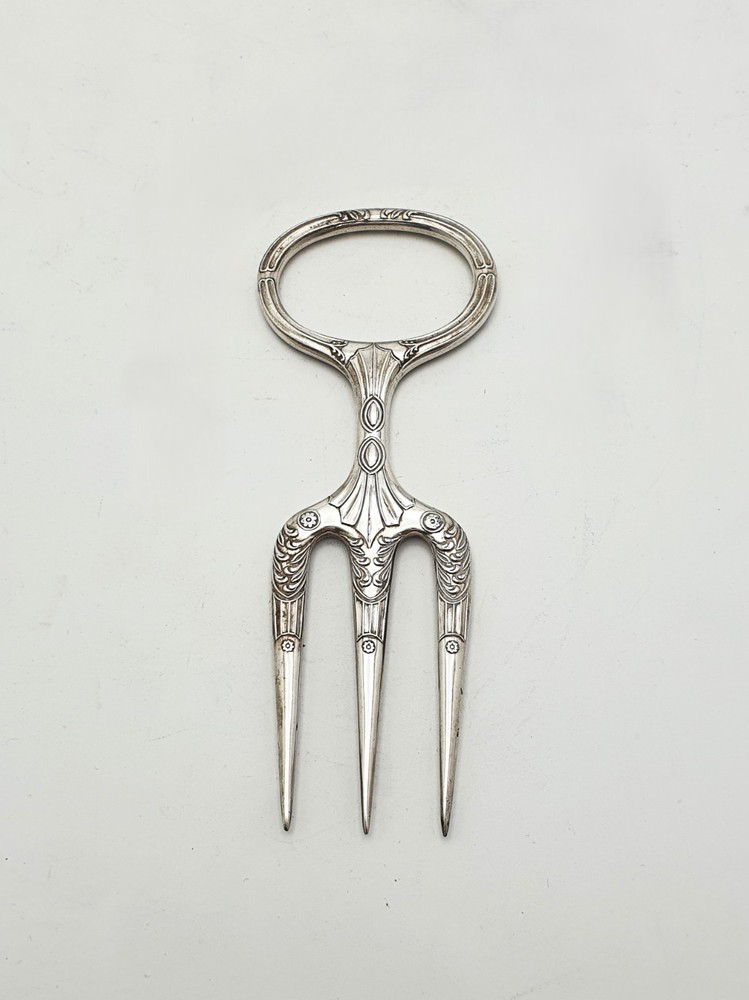 Antique Regency Style Pierced Bread Basket with Serving Fork – circa 1905