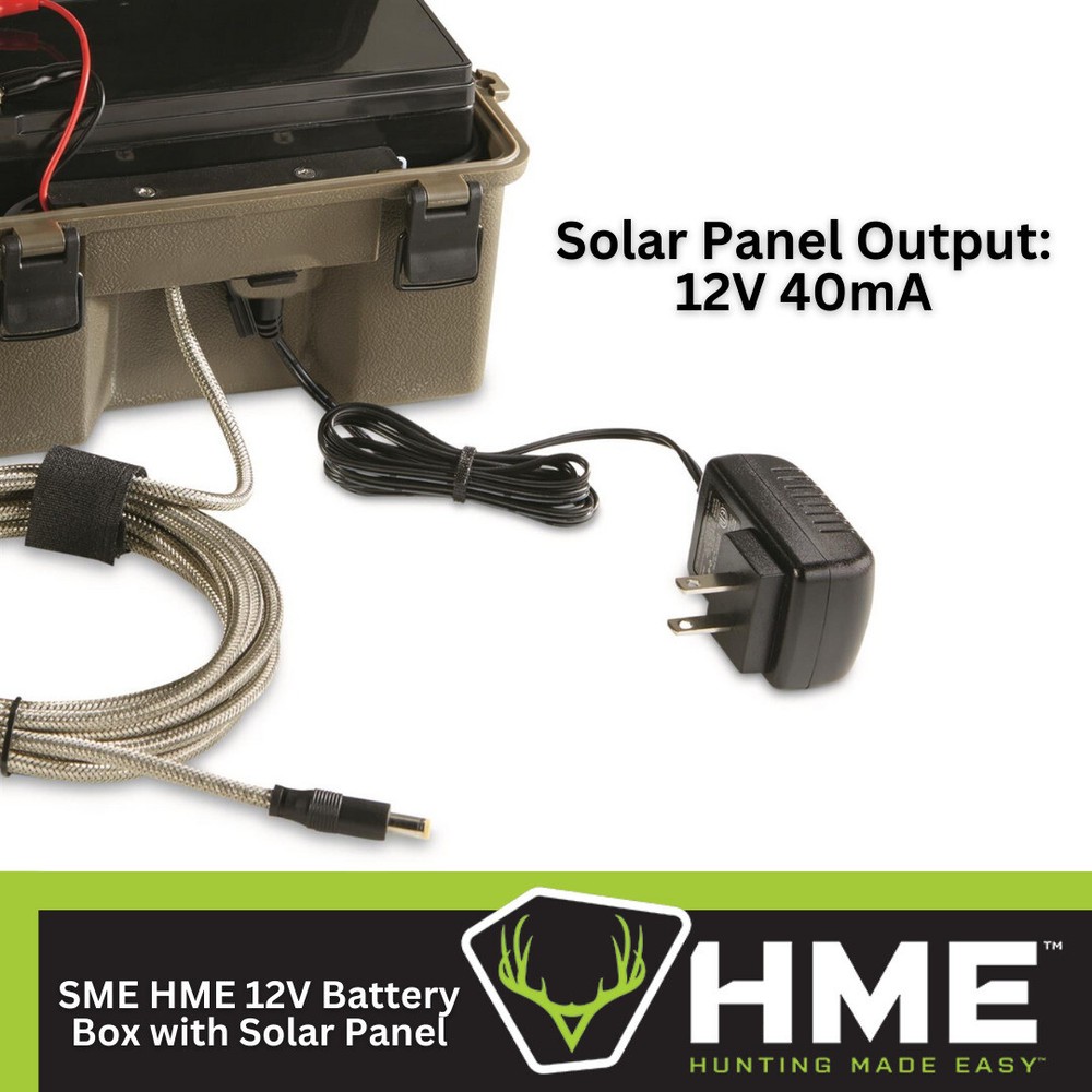 HME Trail Camera 12V with Solar Auxiliary Power Pack 2 Pack Bundle