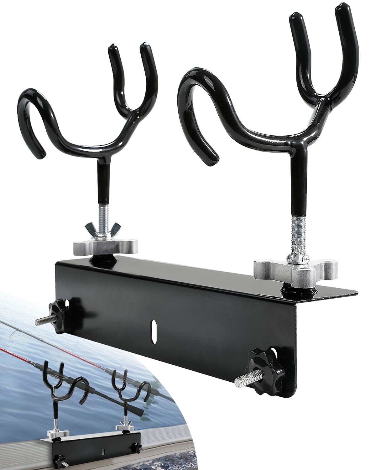 Boat Track System Rod Holder with Power Lock and Track Adapter