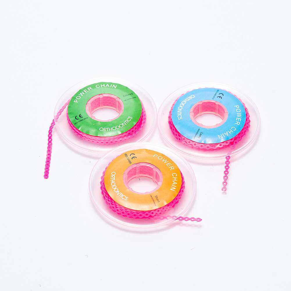 Dental Orthodontic Power Chains Braces Rubber Bands Elastic Short Long Closed