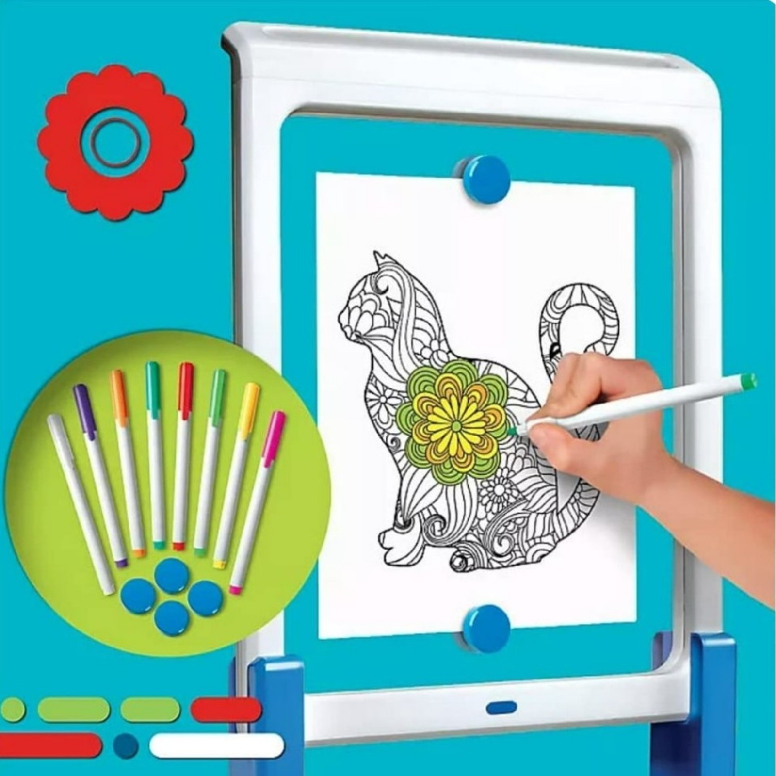 Discovery LED Artist Easel Removable Glow-in-The-Dark Portable Tablet Art Board