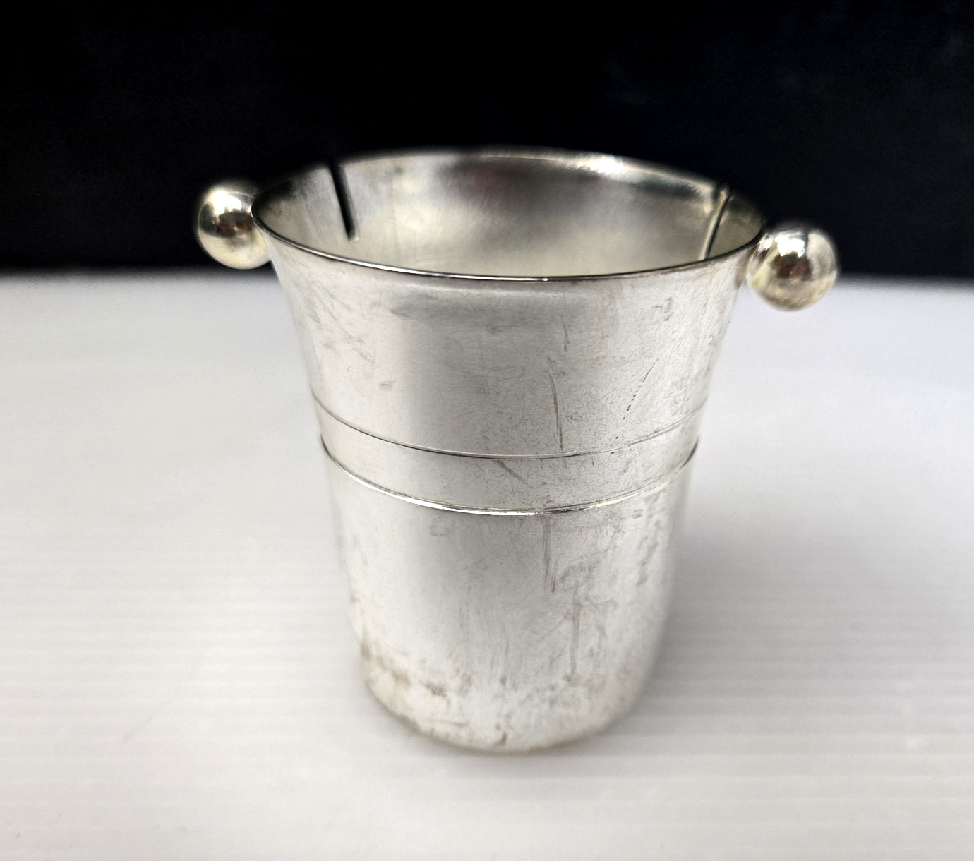 LaVie Silver Plate Mini Champagne Bucket Placecard Holder Toothpick Holder