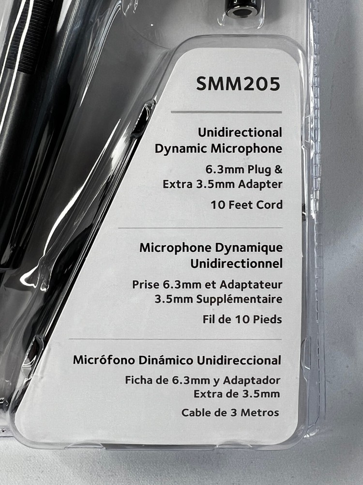 Singing Machine Unidirectional Dynamic Karaoke Microphone + Adapter - SMM205 NEW