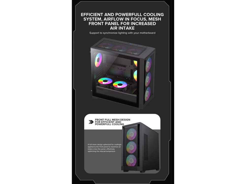 GameMax DefenderMB Defender Mesh Micro ATX Case