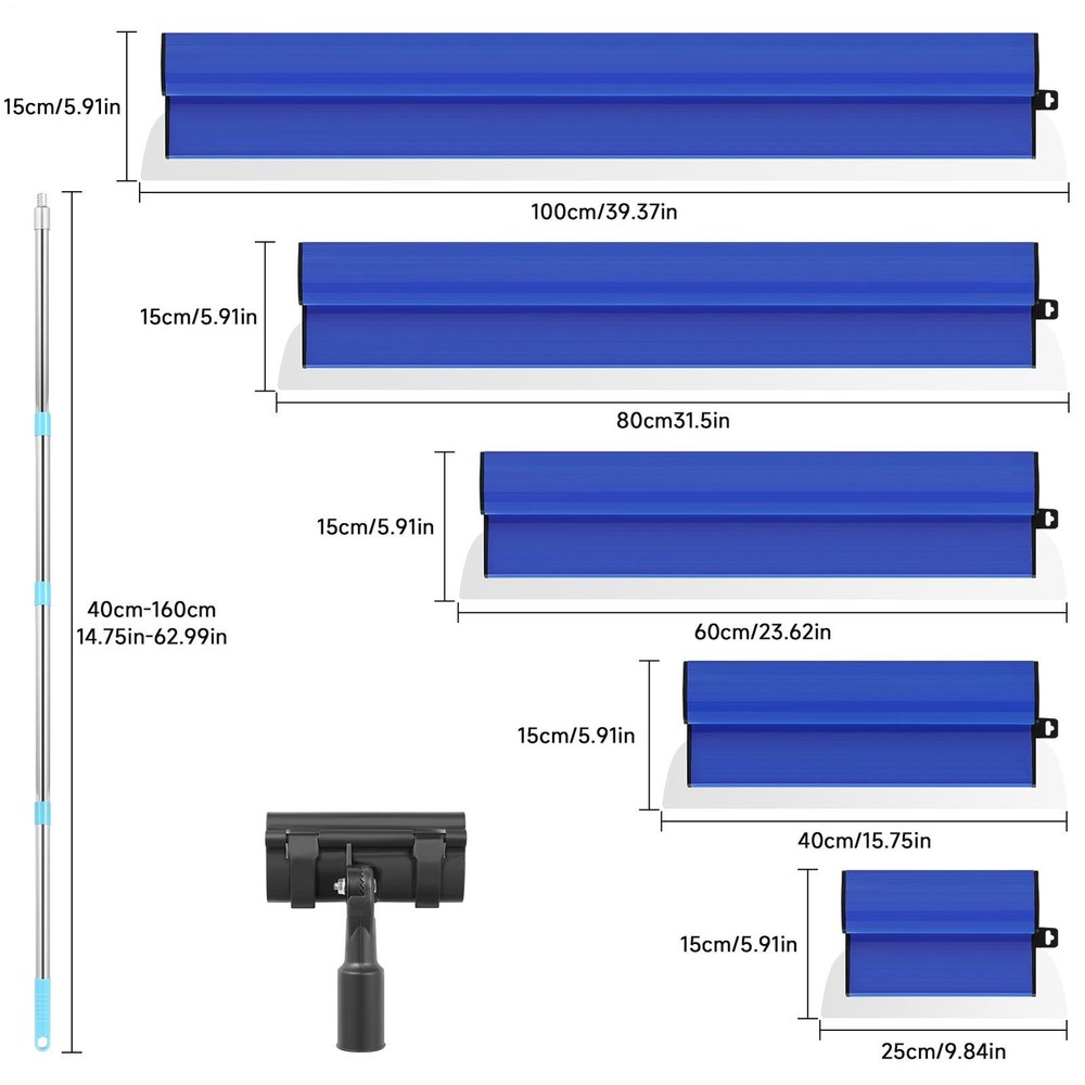 Drywall Composite Skimming Blades w/ Adapter + Handle | 7pc Set