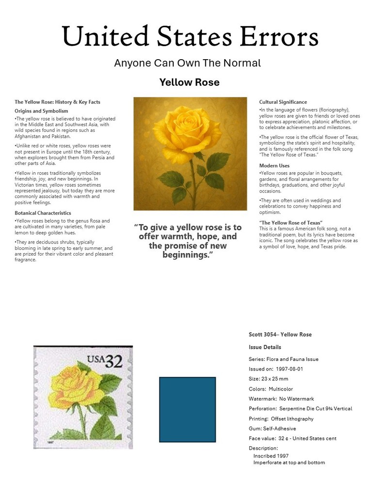 Centsational Custom Presentation Panel For Error SN 3054 - 8.5” X 11”